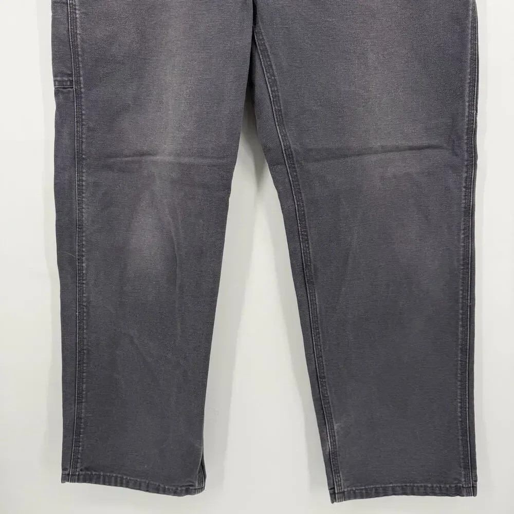 VTG y2k Men's Petrol Blue Grey Carhartt B11 Dungaree Fit Carpenter Pants 32x32